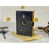 Sun and Moon Leather Notebook Spell Book Handstitched Journal Grimoire Journal Handmade Journal With Deckle Edge Paper Gifts For Him Her