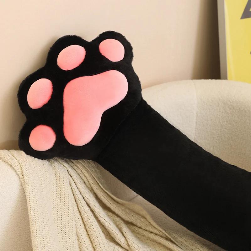 80cm Kawaii Riesen-Plüschbär-Pfotenmatte Niedliches Tierbär-Katzen-Fußkissen Herz-Plüschkissen Gefülltes Weiches Spielzeug für Heimdekoration Geschenke