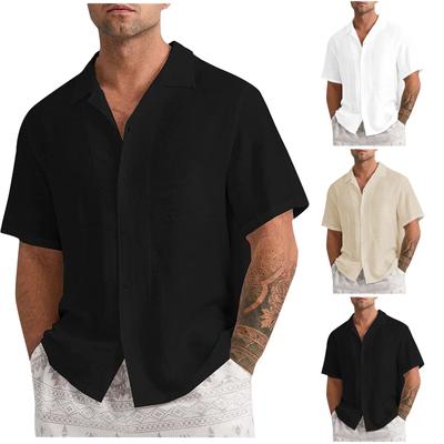 Pánská ležérní klopa Beach Holiday Wear Módní košile s krátkým rukávem