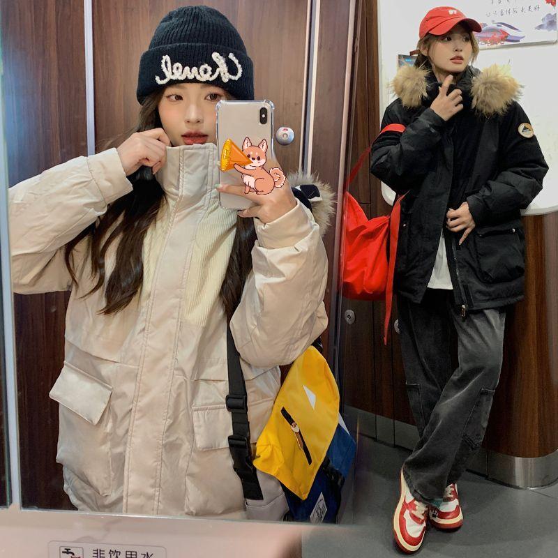 

Утолщенная зимняя парка, корейская свободная пуховая хлопковая куртка для пар для альпинизма и катания на лыжах