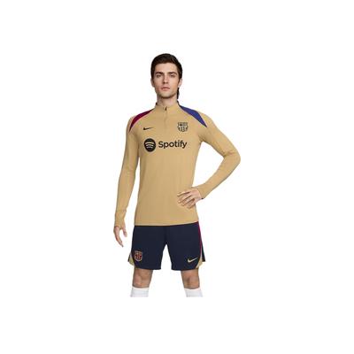 FC Dri-FIT Soccer Barcelona Strike Long Sleeve Football Shirt Men Tops Gold FN9834-717