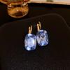 French square ear buckle fashion light luxury temperament earrings simple and versatile geometric earrings earrings