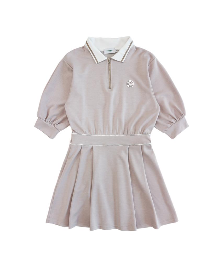 Mongbirdy Golf Voluminous Sleeve Golf Dress Beige