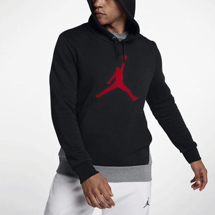 Jordan Air Sweatshirts Men's Black Hooded Thickened Regular 942776-010
