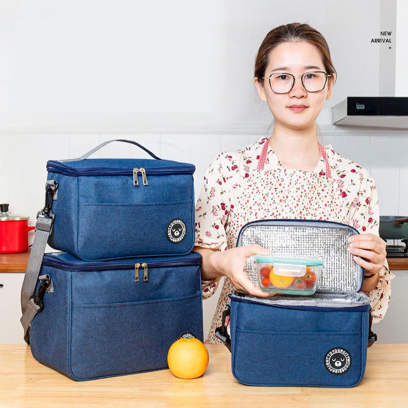 Large Portable Aluminum Foil Insulated Lunch Bag for Picnics and Work