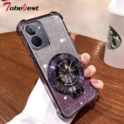 Shockproof Glitter Plating Magnetic Holder Case For Xiamo Redmi A5 A3 A1 Turbo 4 3 Pro Silicone Cover