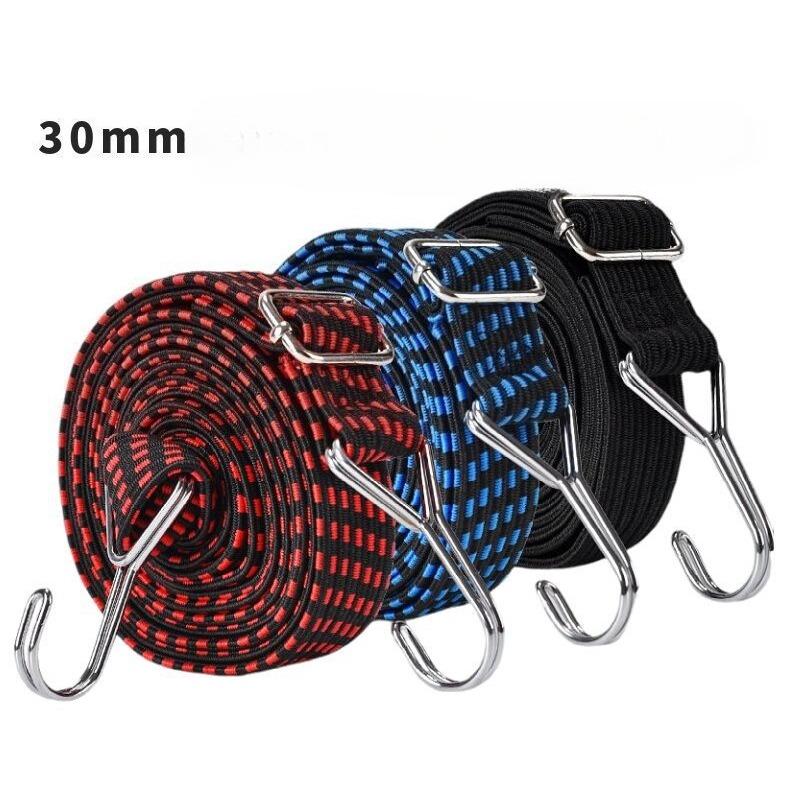 Резинки с крючками - 2 м, 3 шт., Регулируемые эластичные bungee-шнуры, Прочные bungee-ремни разноцветный