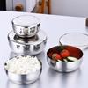 With Lid Stainless Steel Bowl Round Kimchee Bowl Durable Ramen Bowl  Kitchen Tableware