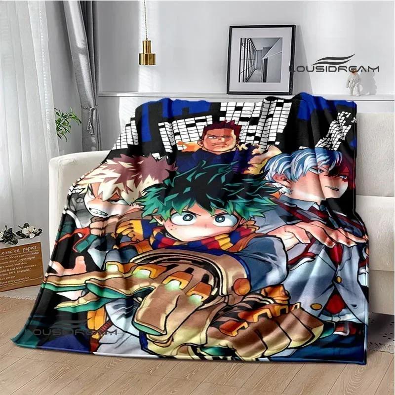 My Hero Academia Cartoon Warm Flannel Blanket Soft Comfortable Home Travel Blanket Birthday Gift Idea for Anime Fans