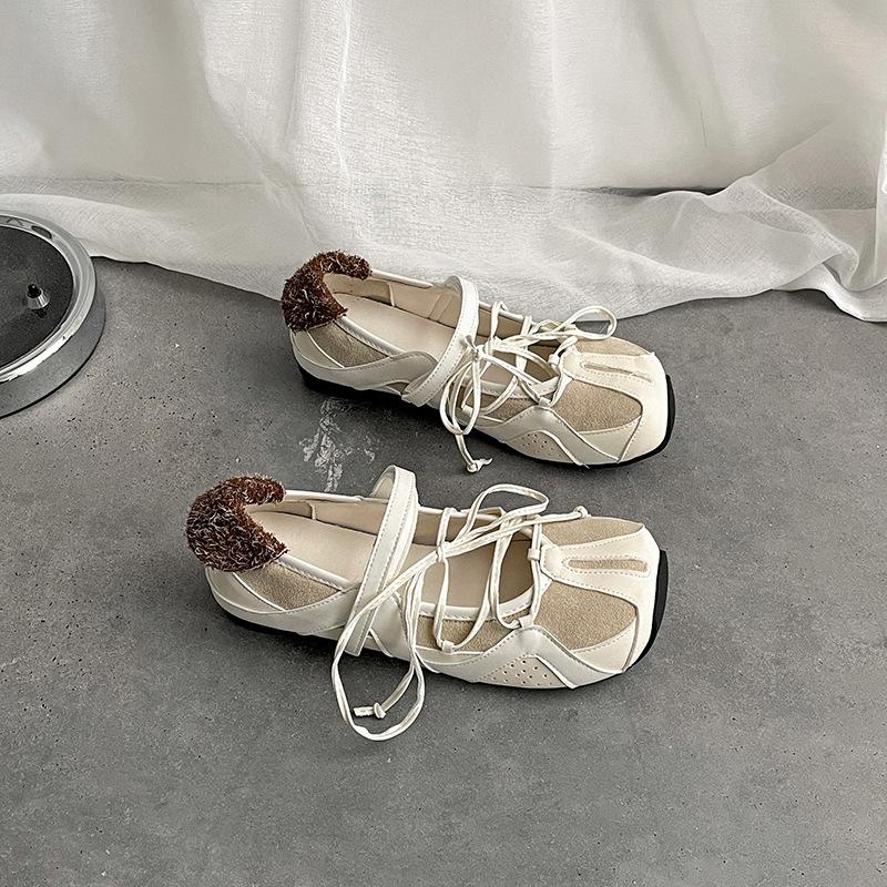 Fashion casual square head shallow mouth flat sole shoes women's summer ballet Mary Jane shoes