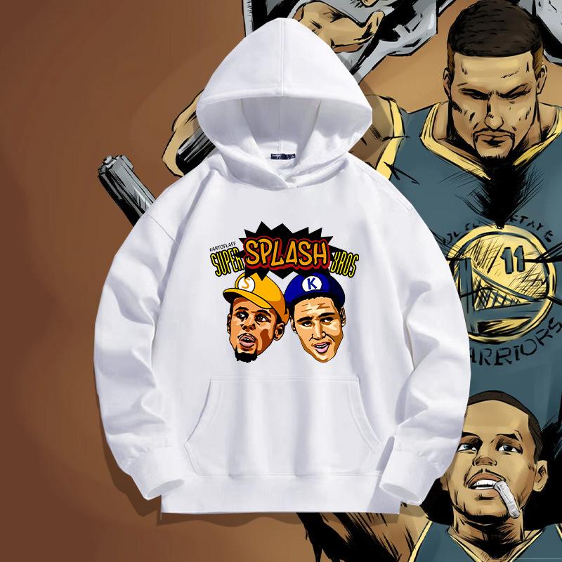 Warriors Splash Brothers hooded sweater men and women trendy basketball sports loose shoulder hoodie jacket