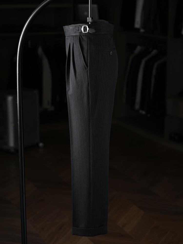 Neapel Retro Herren Businesshose - Bügelfrei Casual mit Paris-Schnalle