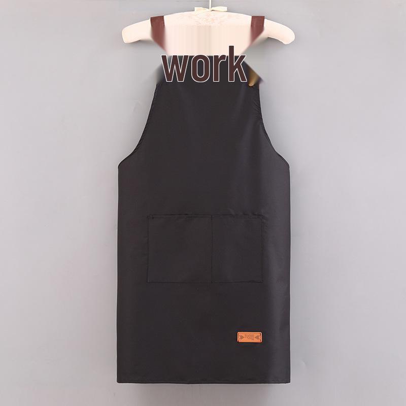 Unisex wasserdichte ölabweisende Küchenschürze mit großer Tasche und verstellbarem Riemen - Einfarbige, Übergröße