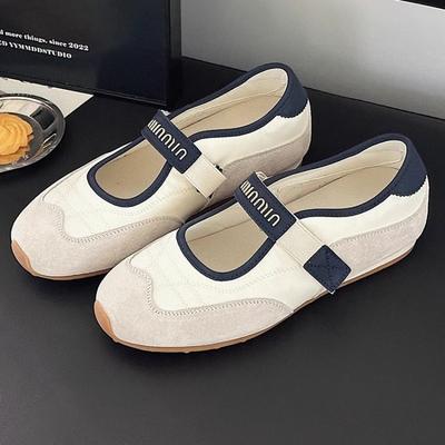 Chaussures Mary Jane en cuir à velcro pour femmes, nouvelles chaussures simples de printemps à semelle souple, chaussures de sport et de loisirs légères