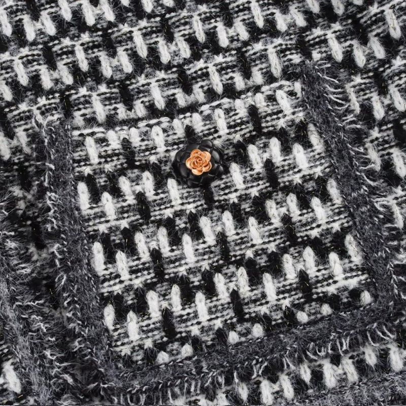 Kaslead New Arrival Women's Clothing Fashion Style Fashion Classic Style Concave-Convex Woven Burrs Tassels Knitting Sweater Outwear