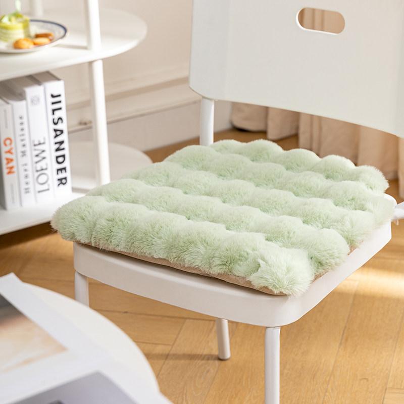 

Rabbit Fleece Thickened Seat Pad Winter Warm Cushion for Dining Chair Office Stool Student Chair Comfortable Pad Long Sitting U shaped-41X43CM