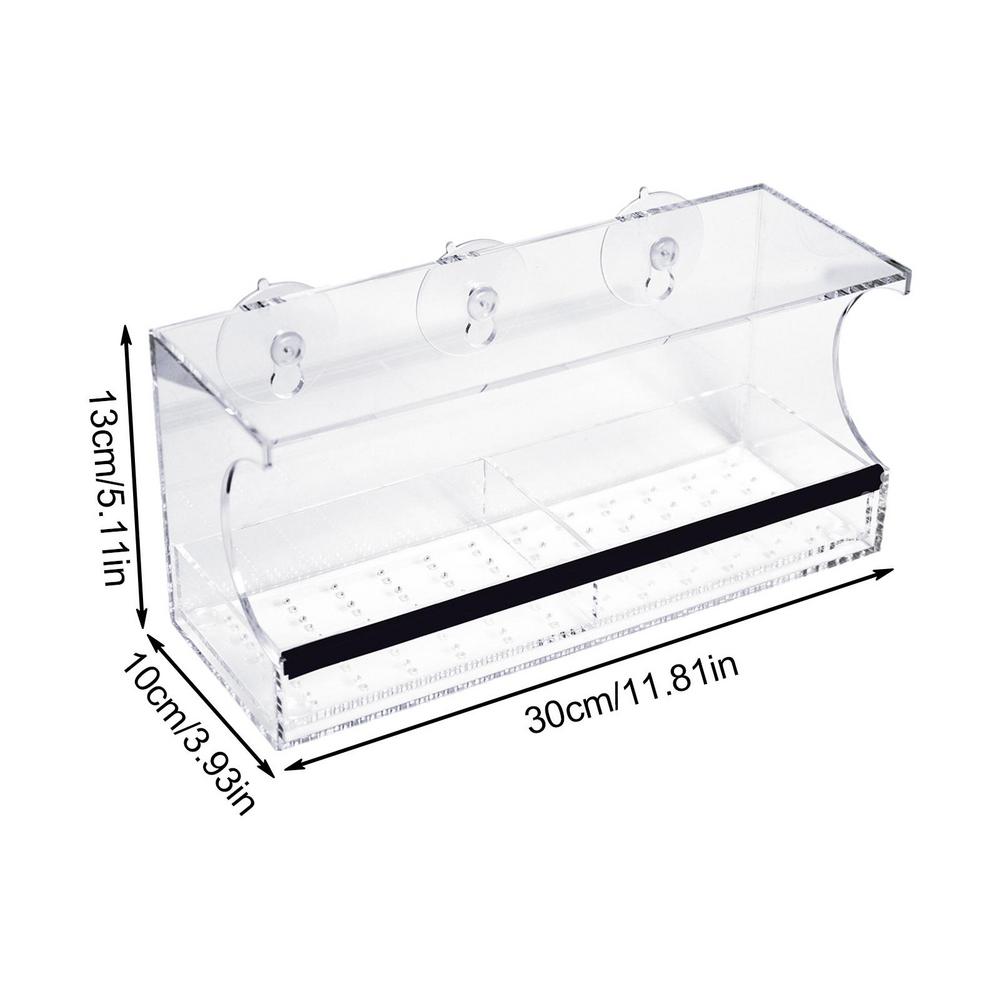 Clear Window Bird Feeder Acrylic Birdhouse Box With Strong Suction Cups Clear Window Bird Feeder For Cats For Kids Adults