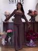 2024 European & American Spring/Summer Women's Elegant Suit: Square Neck Top & Straight-Leg Pants