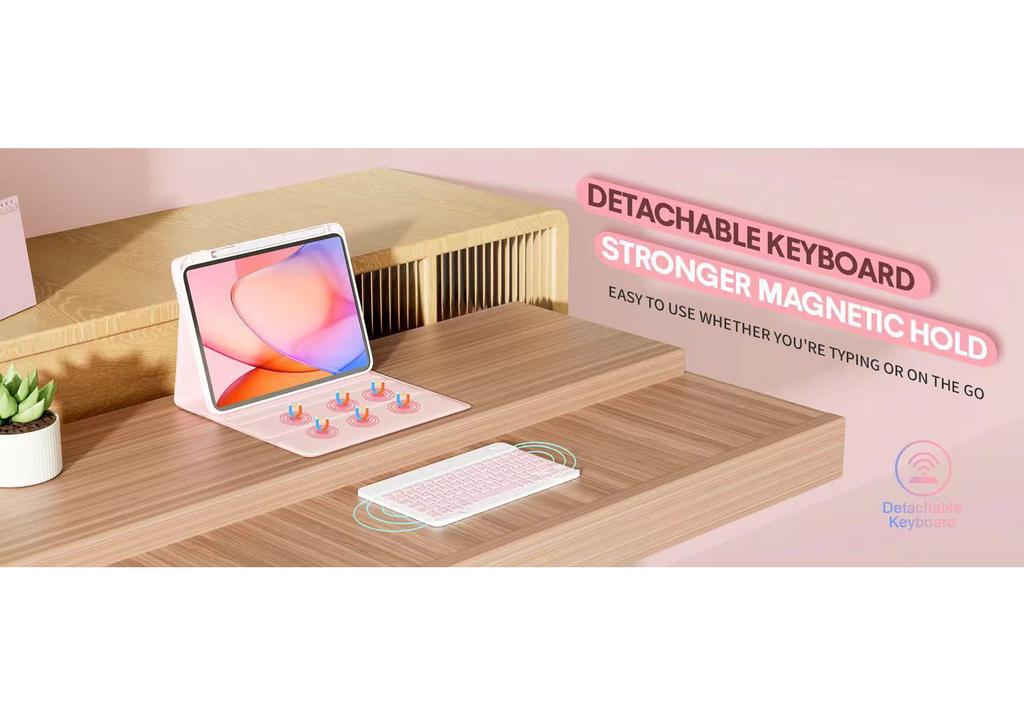iPad A16 11-inch Protective Case with Wireless Backlit Bluetooth Keyboard & Pen Slot for 10.9 Gen