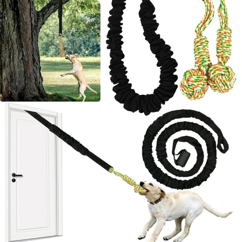 Dogs Knot Rope Toy Physical Activity Outdoor Bungee Tug Toy Knot Rope Toy Interactively Pet Mouth Clean Training Toy