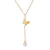 Butterfly Korean Pearl Pendant Necklace: Elegant Clavicle Chain with Unique Design for Women
