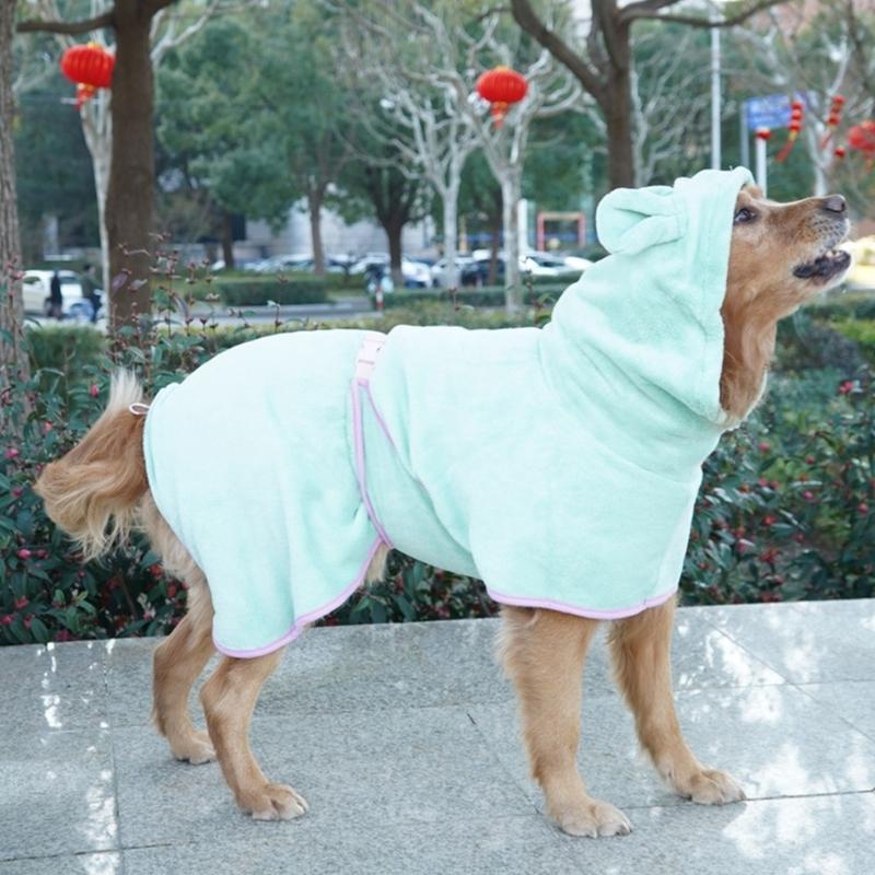 High Absorbent Cat Bathrobe for Dog Pet Bath Towel Quick Dry Bath Coat Soft Bath Robe for Medium Large Dogs Pet Clothes