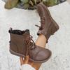 New Women Fashion Cross-Tied Women'S Boots Daily Boots Women  Round Toe Comfortable Flat Shoes Ankle Boots  Mujer
