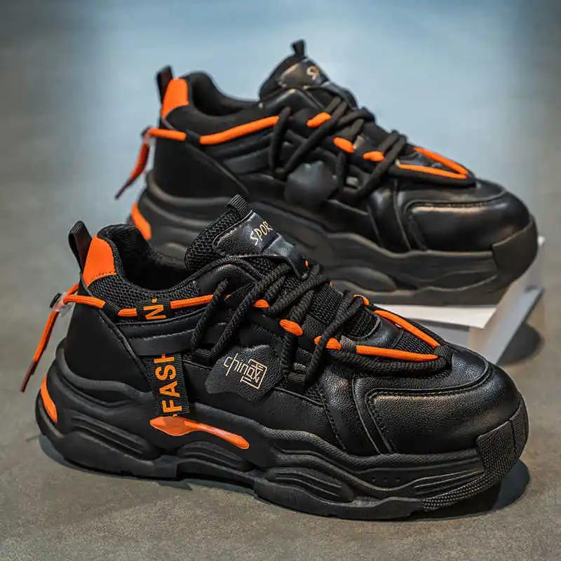 Legitimate Leather Autumn Men's Sneakers Large Sizes Tennis Top Quality Basketball Shoes Skor Man Sport Entertainment