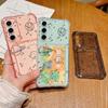 Cute Planet Pattern Clear Card Slot Case For Samsung S24 FE S23 S22 Ultra A16 A55 A15 A35 A54 A34 A14 Shockproof Soft Silicone Protection Phone Cover
