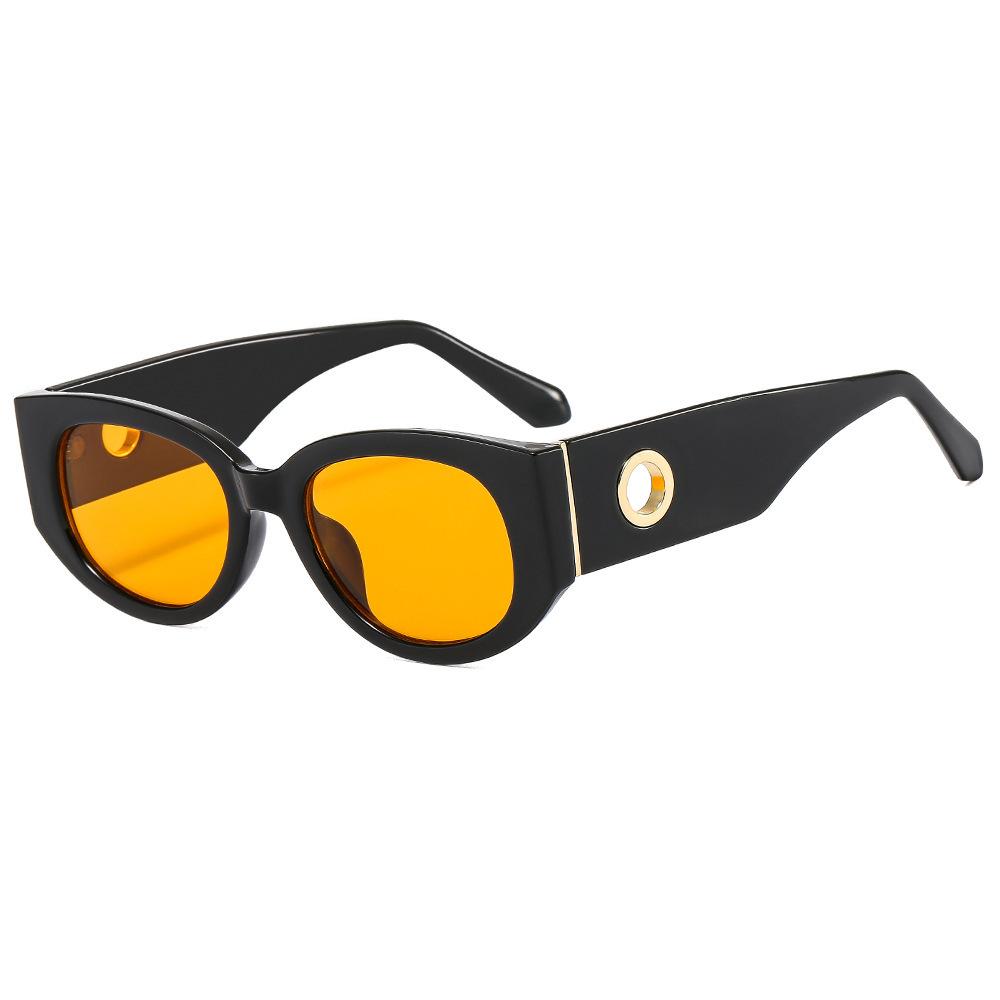 New European and American Fashion Oval Frame Thick Leg Sunglasses Personalized Trend Versatile Street Shot UV Protection Sunglasses