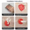 Suction Cup Hook No Drill Reusable Holder Push-to-Lock Vacuum Seal Hook Strong Load-bearing Capability Hanger for Bathroom Kitchen
