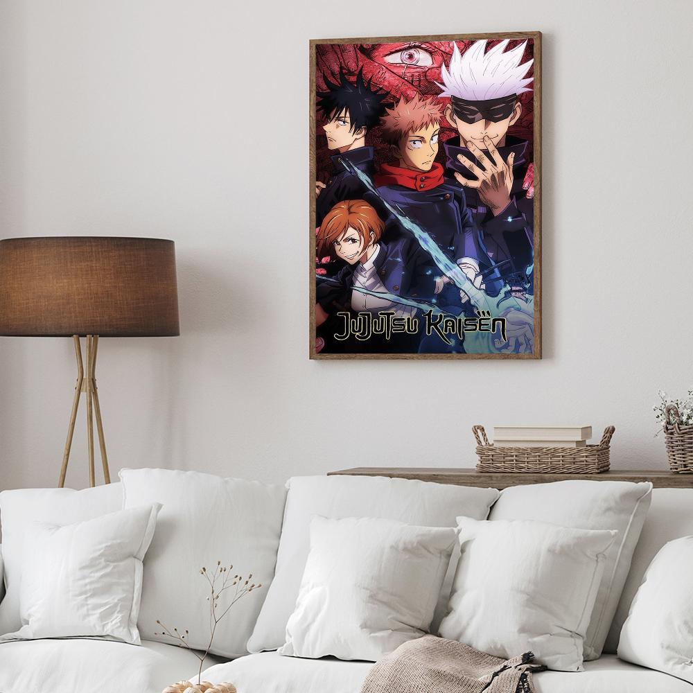 Amine Jujutsu Kaisen DIY Sticky Poster Fancy Wall Sticker for Living Room Bar Decoration Wall Decor