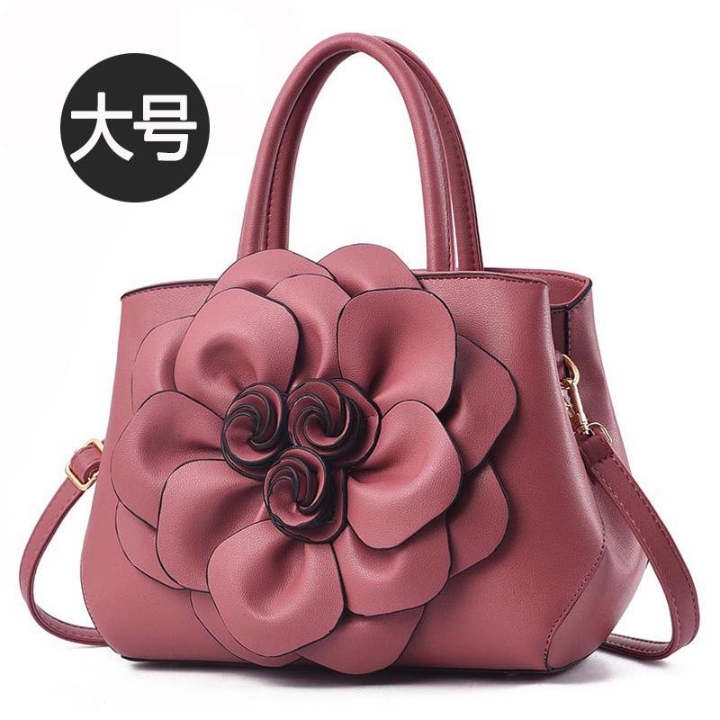 Women's Bag New Simple and Extravagant Women's Handbag Fashionable Rose Large Capacity Shoulder Messenger Bag