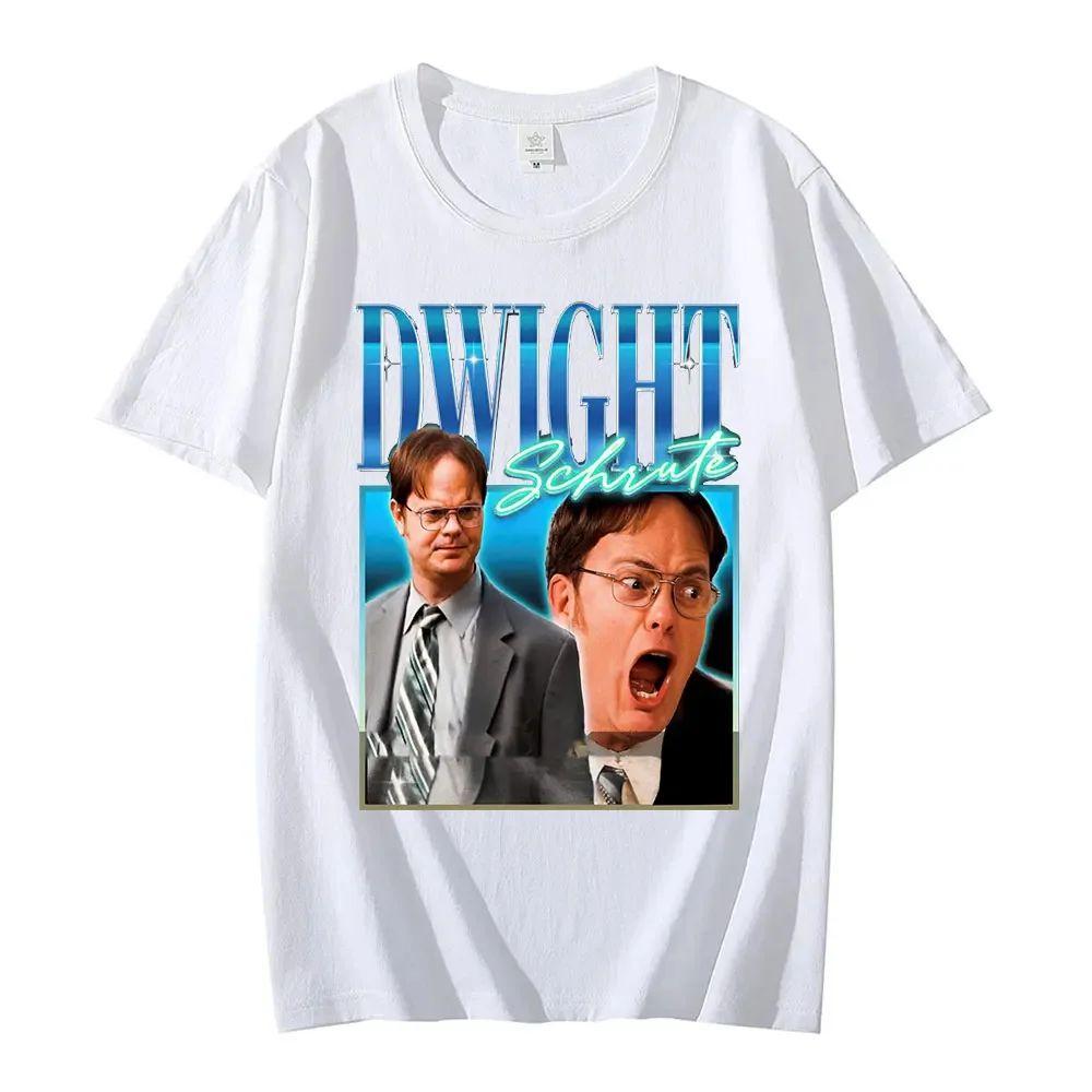Hip Pop Y2k Graphic Short Sleeve Dwight Schrute T Shirt The Office Tv Show Tops Crew Neck TShirt for Men Summer Funny TShirts