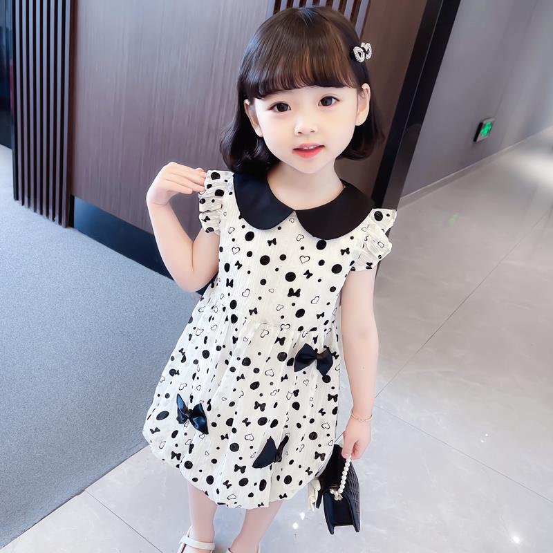 Summer Baby Dress Girl Polka Dot Princess Bow Dress Clothing Bowknot Infant Dress Children Clothes Cotton Kids Outfits