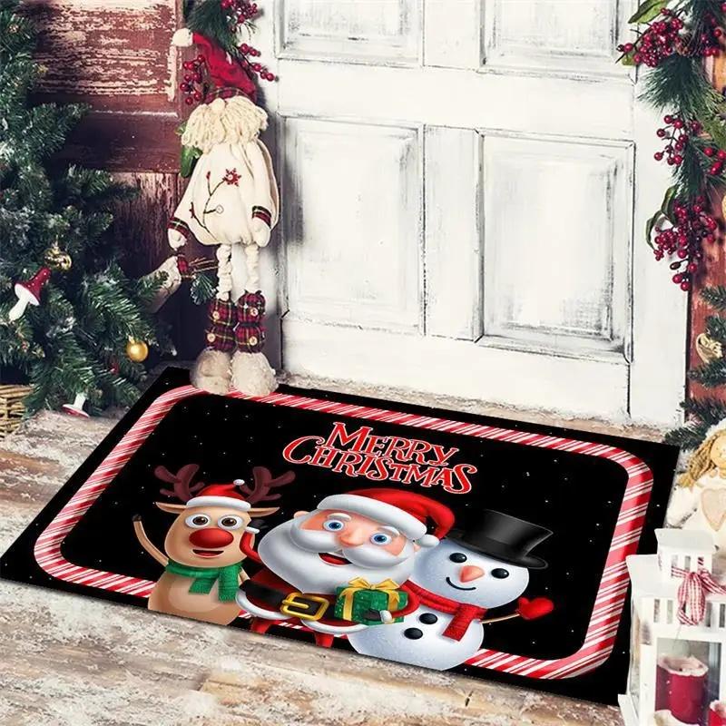 Weihnachten Fußmatte Eingang Fußabtreter Schlafzimmer Bad Toilette Anti-Rutsch Teppich 2025 Frohe Weihnachten Dekoration für Zuhause Neujahrsgeschenk