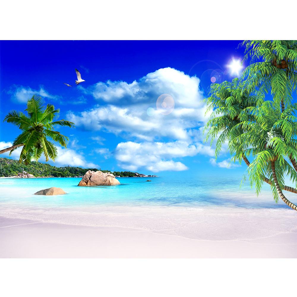 Sea Beach Mural Natural Scenery 3d Wallpaper Living Room Bedroom Ocean Beach Wallpapers Home Decor