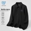 Jeanswest Life Men's Waffle Texture Long-Sleeve Polo T-shirt