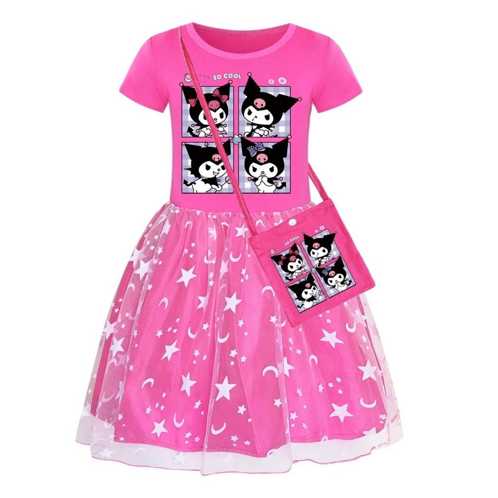 Children Princess Dress Summer Anime Cartoon Kids Girls Lace Mesh Skirt Baby Birthday Party Dresses Gifts