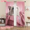 2pcs   plane printing Curtain Fabric Cat Towel Print Theme Pattern_ Versatile 100% Polyester (without rod) Festive Ldeal for