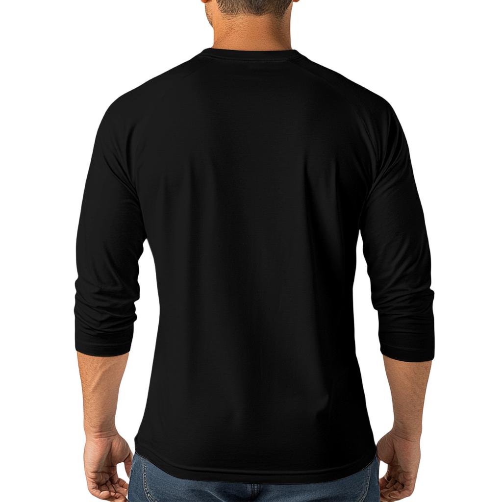 Herrskjorta med kontrastfärgad raglanärm i 3/4 längd