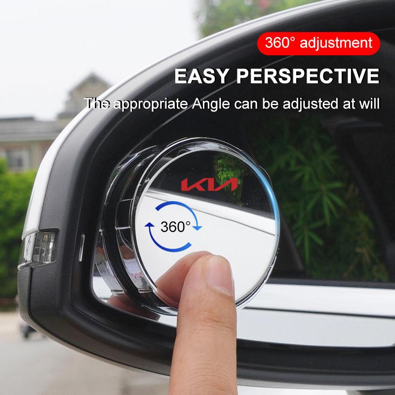 360 Degree Adjustable Blind Spot Mirror Car Auxiliary Rearview Convex Mirror Wide Angle Mirrors for KIA Rio Ceed Sportage Cerato Soul Sorento K2 Flip