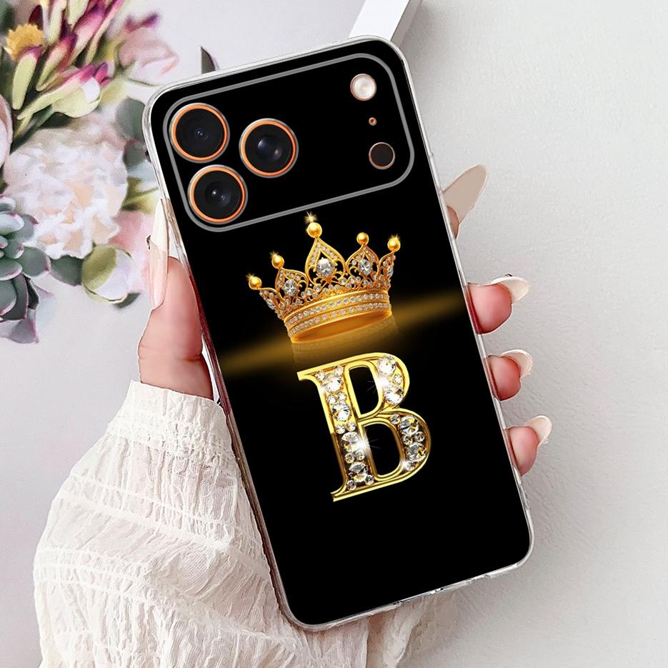 For Apple iPhone 17 Pro Max Case New Luxury Crown Letters Cover Soft Silicone Phone Case For iPhone 17 Air iPhone17 Pro Max Bags