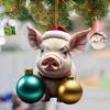Christmas Pendant Adorable Cartoon Pig Shape Xmas Tree Hanging Ornament for Home Festive Decorations
