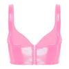Haut de soutien-gorge en cuir verni brillant pour femmes, col en v, larges bretelles, vêtements de soirée, Clubwear, Rave