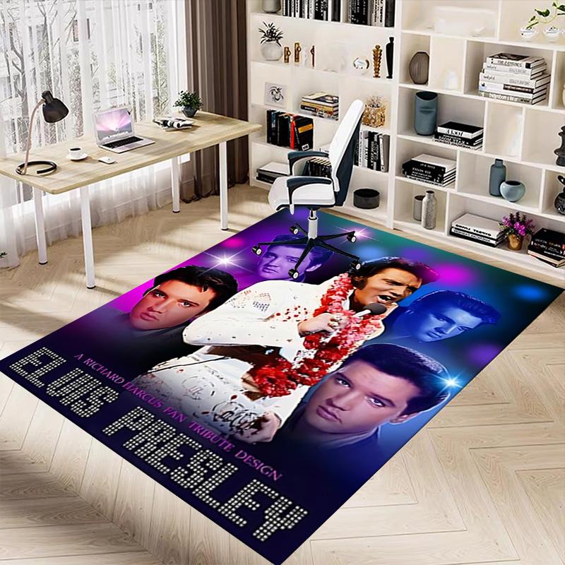 Elvis Presley Tribute Design Carpet For Playroom Bedroom Living Room Sofa Home Decorkids Game Area Rug Nonslip Floor Mat