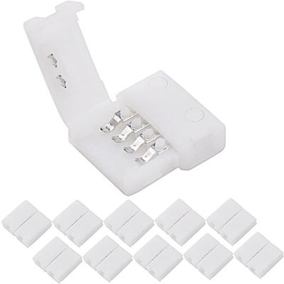 10/20/50PCS LED Light Adapter Gapless Solderless LED Light Strip Connectors 10mm 4-Pin 5050 RGB