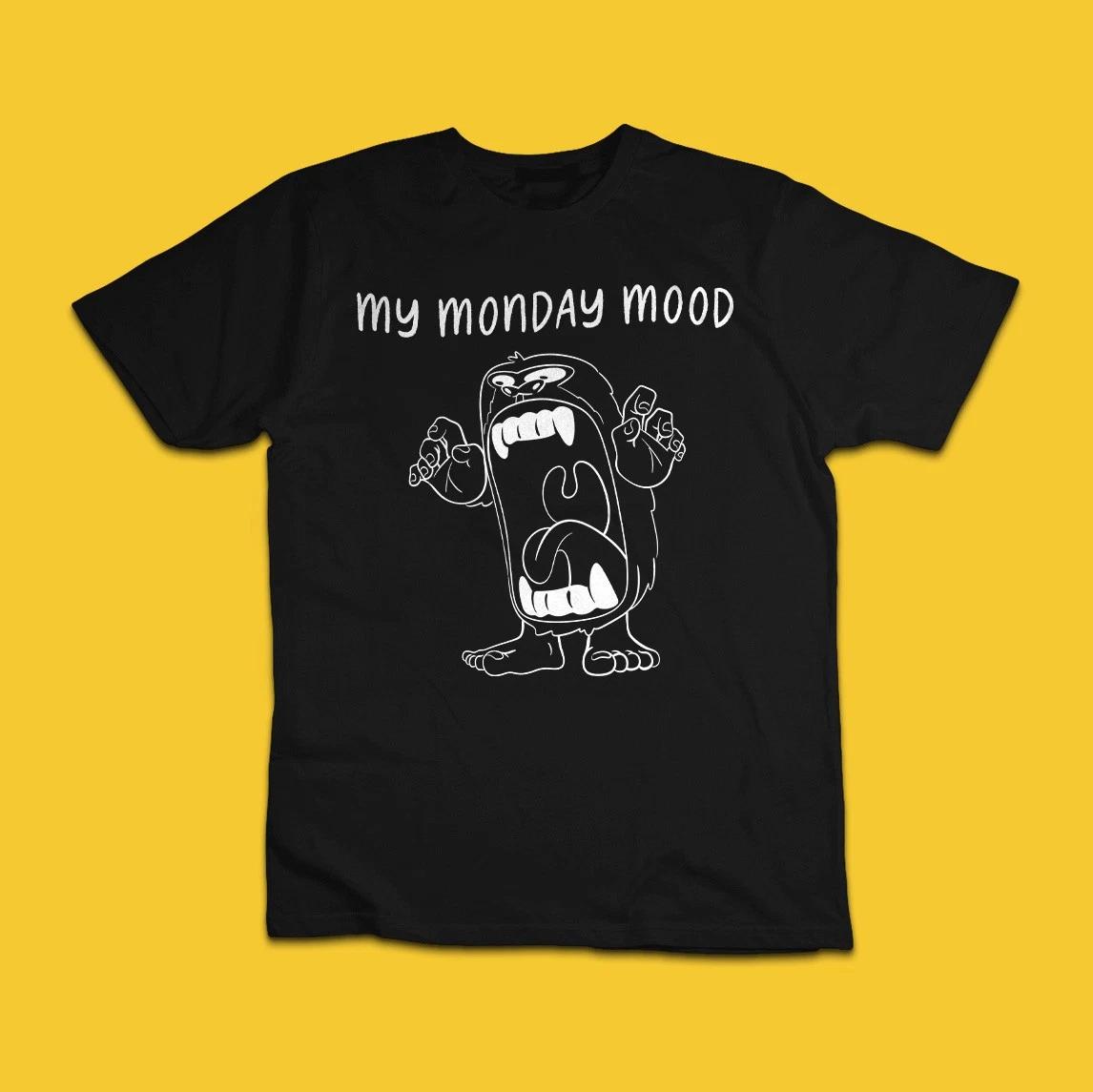 My Monday Mood Funny Angry Monster Graphic T-Shirt S