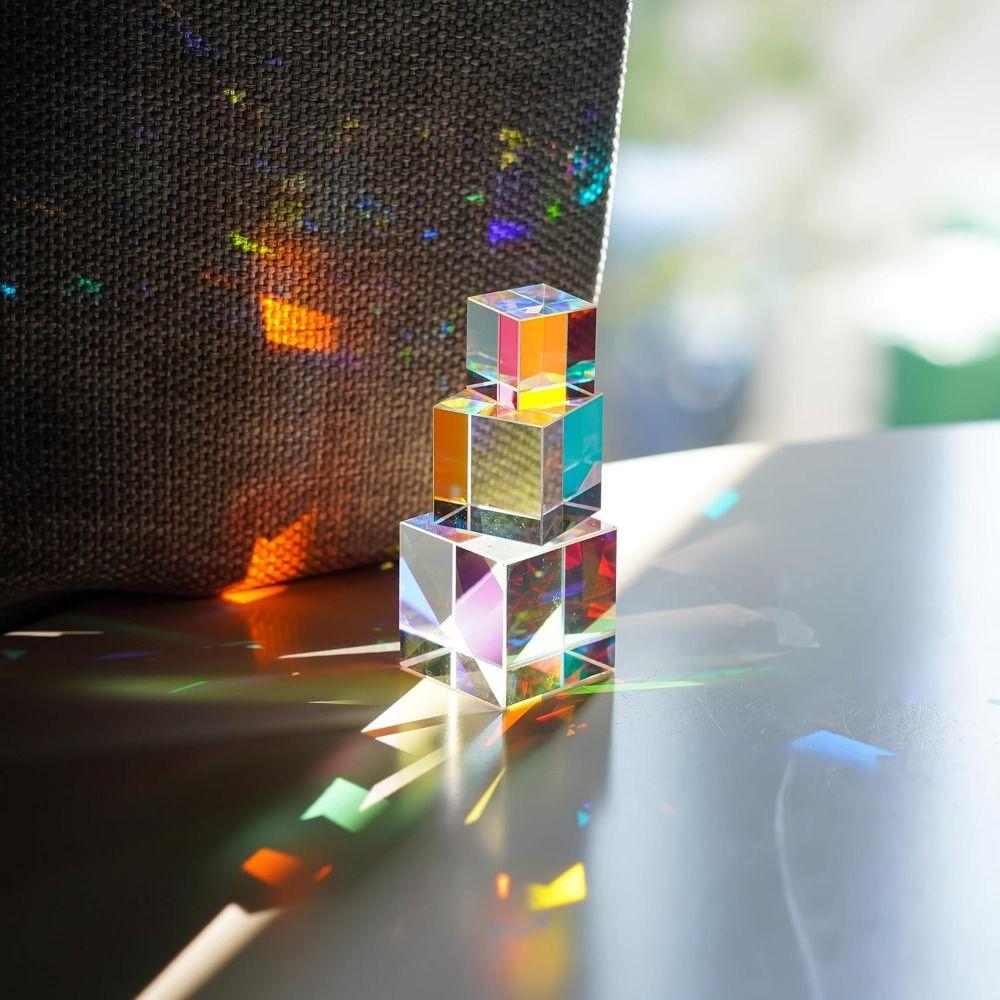 Funny Mixing Color Cube Sun Catcher Rainbow Crystal Cubes  Science Learning Toys