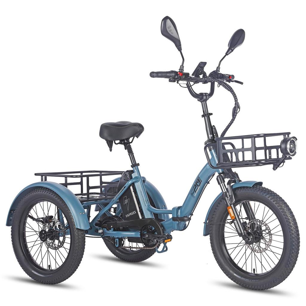 FAFREES F20 Mate L2E-P Certified Folding Electric Cargo Tricycle,48V 500W motor,3 riding modes,maximum load capacity of 180kg.
